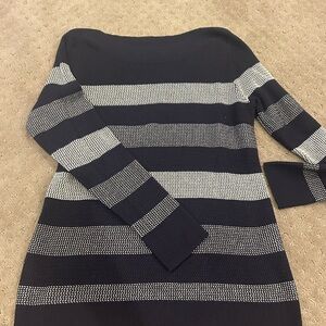 Market and Spruce: Striped Black and Gray Women's Sweater